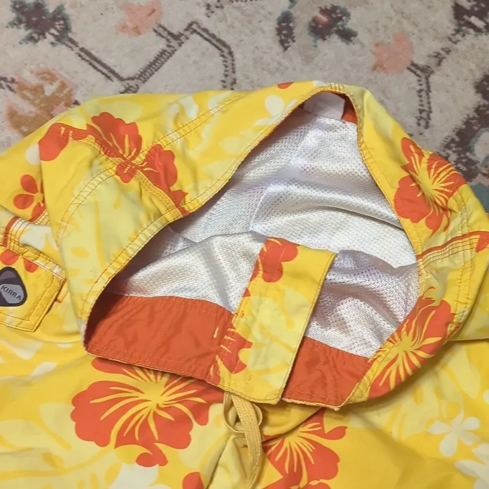 Kirra‎ Mens Shorts Board shorts Swim Trunks Size Adult Yellow Orange Hawaiian